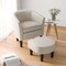 Costway Barrel Club Chair with Ottoman Set Footrest Curved Back & Removable Seat Cushion Grey/Beige